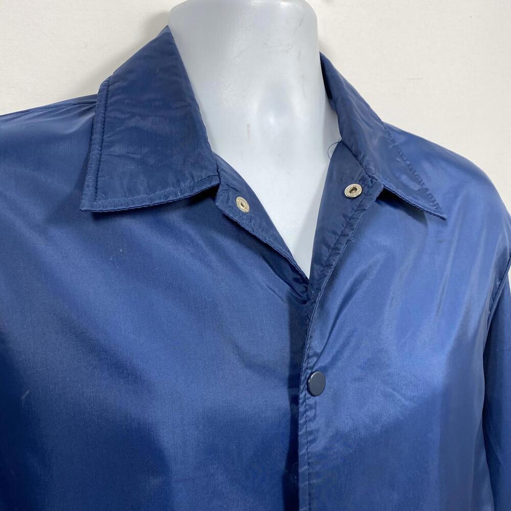 VTG JC Penny Windbreaker Jacket Men’s Size M Blue Nylon Snap Pockets - Picture 2 of 9